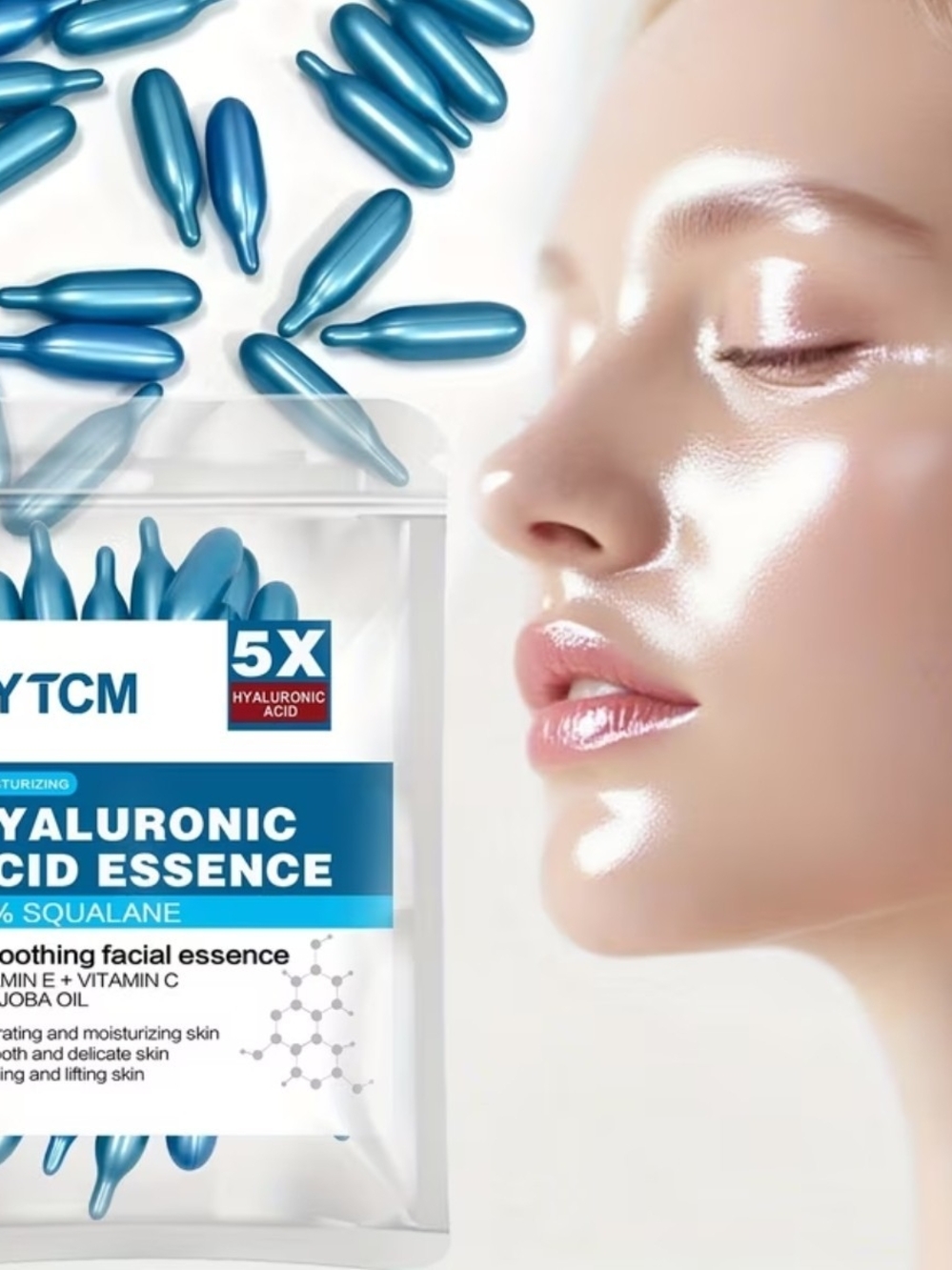 Hyaluronic Acid Essence Capsules - Blue Moisturizing Facial Serum